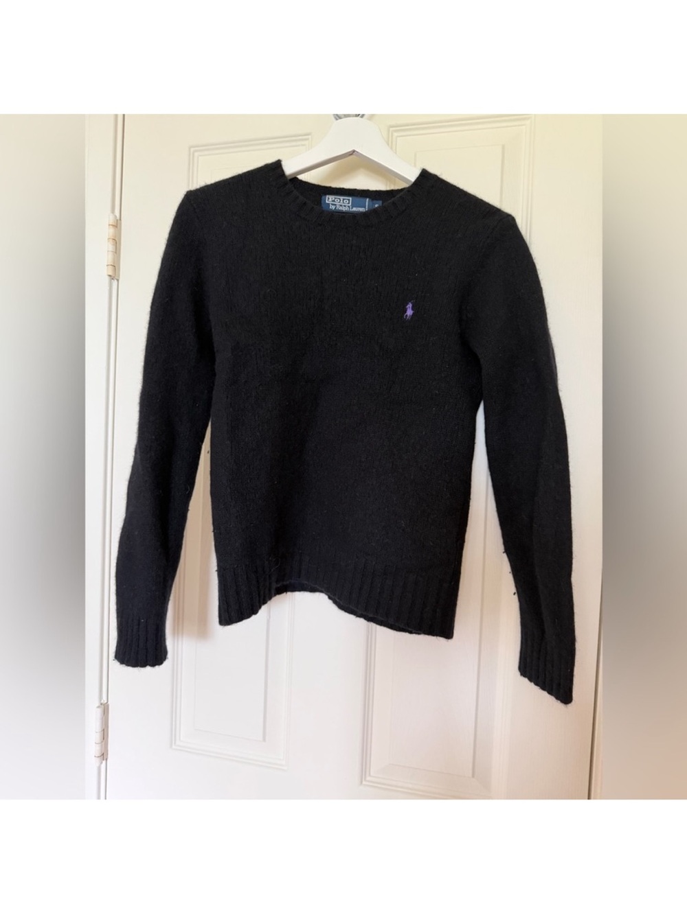 Ralph Lauren Navy Crewneck
Sweater with Purple Accent